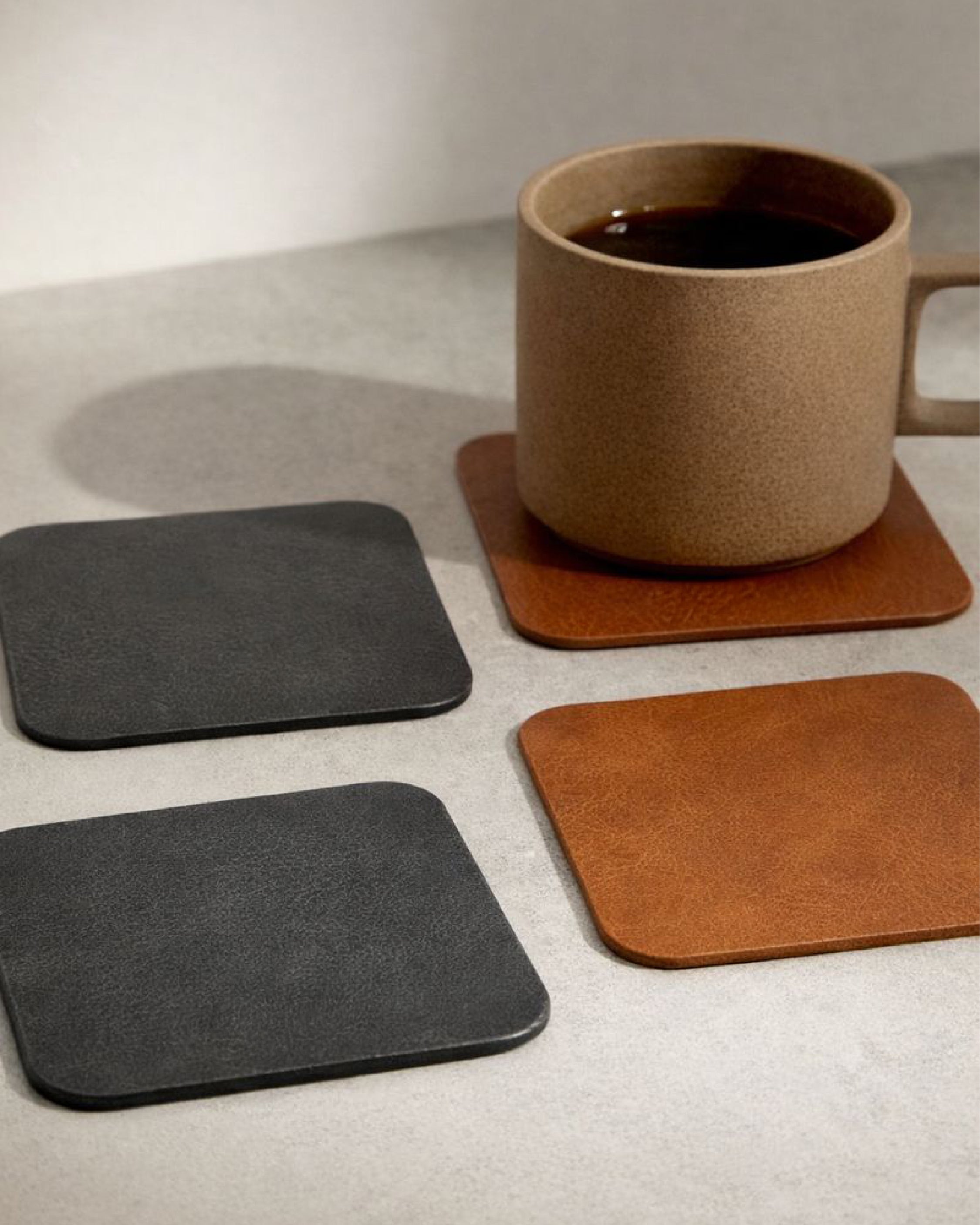 URTHEND Oris — Vegan Leather Tray, Tissue Box Holder & Coasters