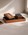 URTHEND Oris — Vegan Leather Tray, Tissue Box Holder & Coasters